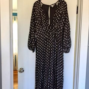 Topshop Metallic Holiday Jumpsuit with Plunge Neckline